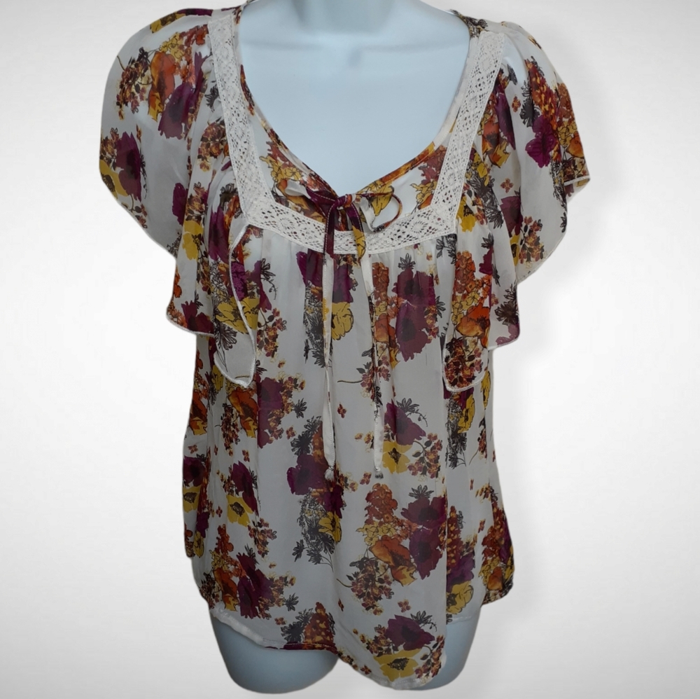 Wet Seal Floral Sheer Blouse